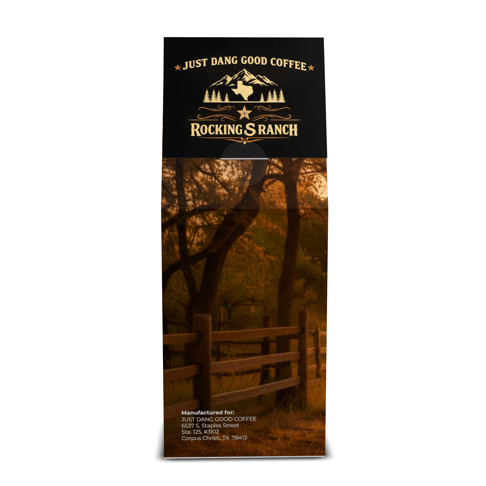 This shows the back of the new Package with the Rocking S Ranch logo