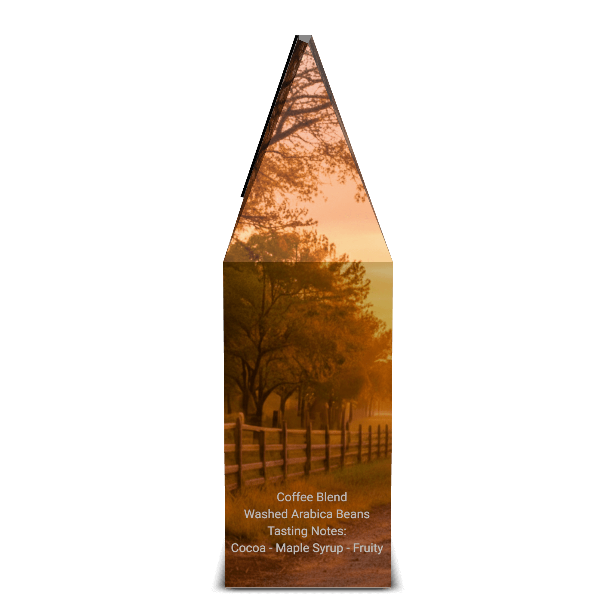 Sideview of Guatemala Single Origin Coffee package with Rocking S Ranch bag design